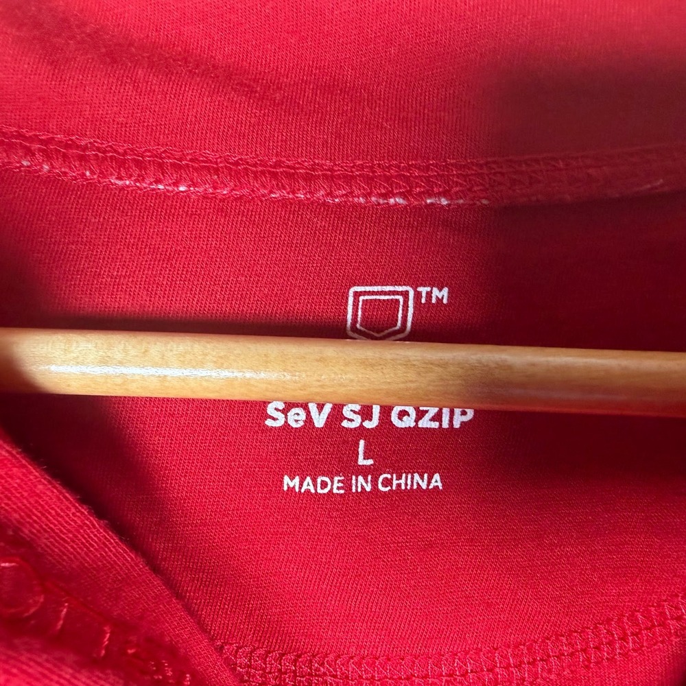 SCOTTeVEST SeV SJ QZIP Red Quarter Zip Pullover Bamboo Blend Mens Large TEC - Picture 6 of 11